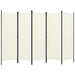 5 Panel Room Divider Cream White Gl42