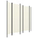 5 Panel Room Divider Cream White Gl42