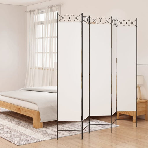 5-panel Room Divider White 200x200 Cm Fabric Tpbopa