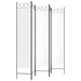 5 - panel Room Divider White 200x200 Cm Fabric Tpbopa
