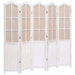 5 Panel Room Divider White Fabric Gl681