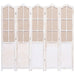 5 Panel Room Divider White Fabric Gl681