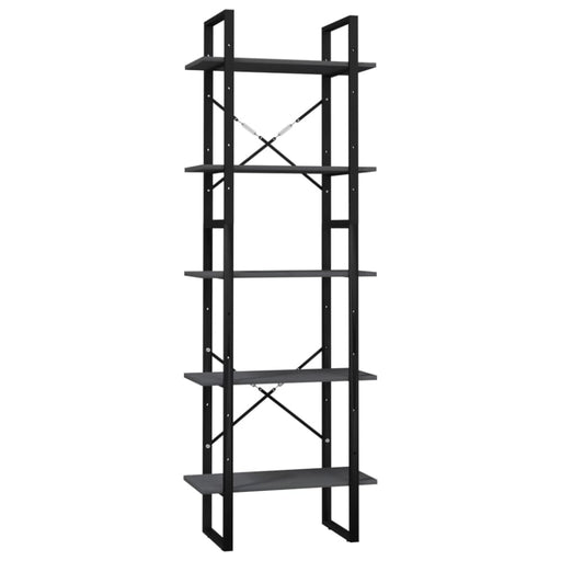 5-tier Book Cabinet Grey Pinewood Tbnoknp