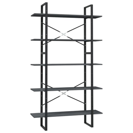5-tier Book Cabinet Grey Pinewood Tbnxbbp
