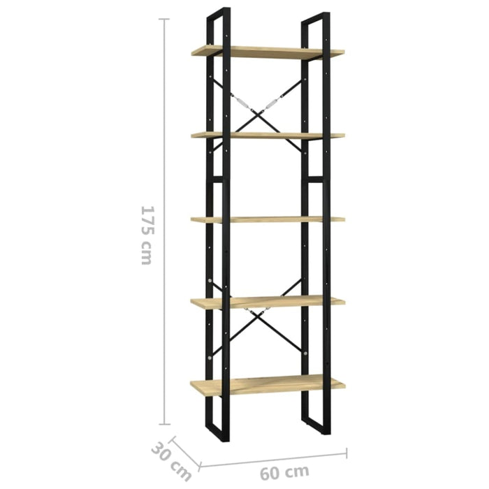 5-tier Book Cabinet Pinewood Tbnoknt