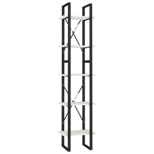 5-tier Book Cabinet White Pinewood Tbnokia