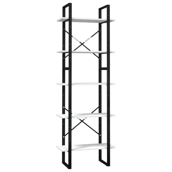 5-tier Book Cabinet White Pinewood Tbnokna