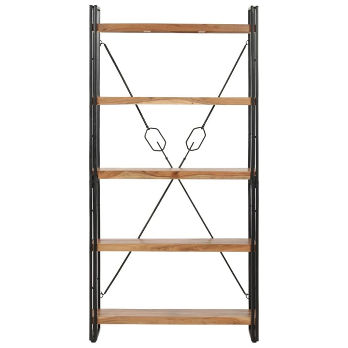5-tier Bookcase Solid Acacia Wood Xnlpni