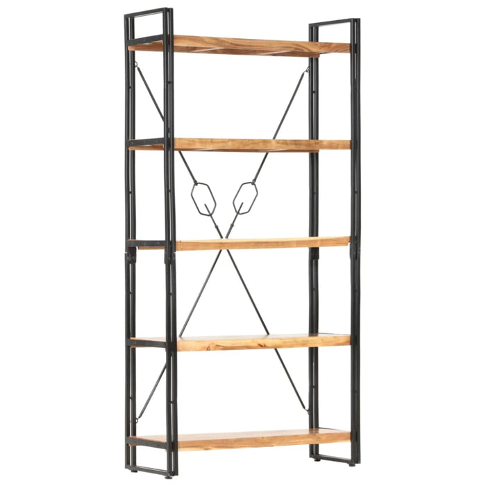 5-tier Bookcase Solid Acacia Wood Xnlpni