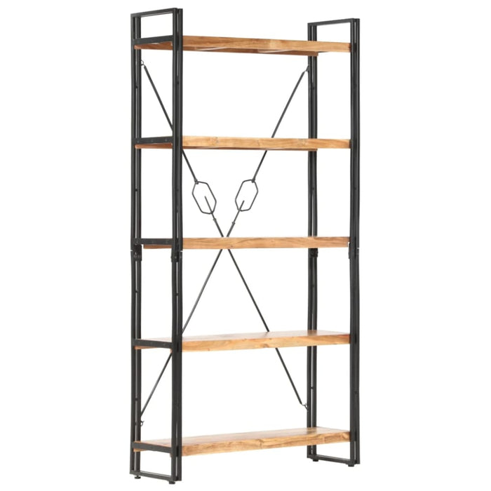 5-tier Bookcase Solid Acacia Wood Xnlpni