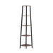 Goslash Picks 5 Tier Corner Shelf Industrial Ladder Wooden