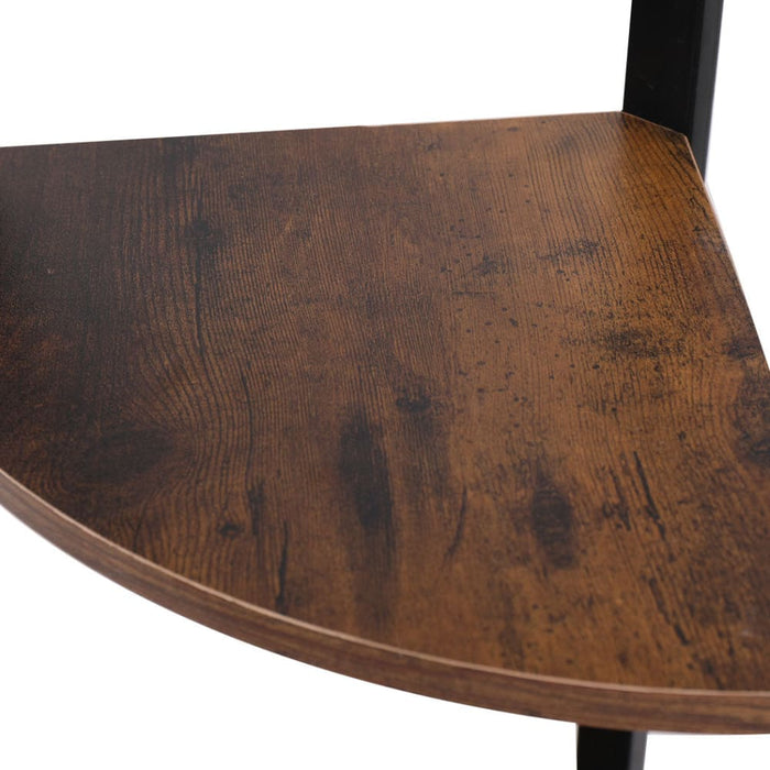 Goslash Picks 5 Tier Corner Shelf Industrial Ladder Wooden