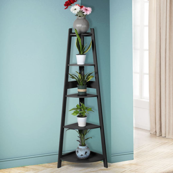 Goslash Picks 5 Tier Corner Shelf Wooden Storage Home