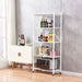 5 Tier Steel White Foldable Kitchen Cart Multi-functional