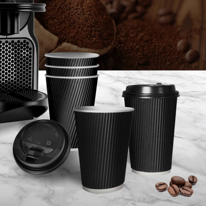 50 Pcs 12oz Disposable Takeaway Coffee Paper Cups Triple