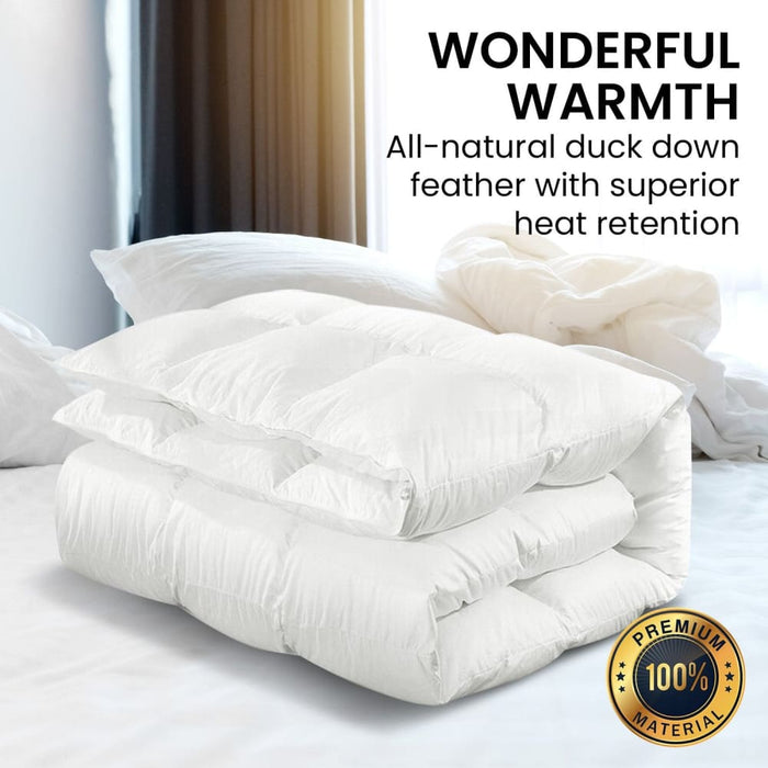 500gsm Duck Down Feather Quilt Comforter Doona - Queen