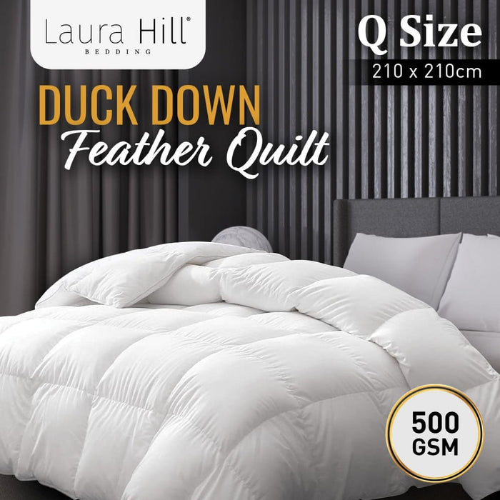 500gsm Duck Down Feather Quilt Comforter Doona - Queen