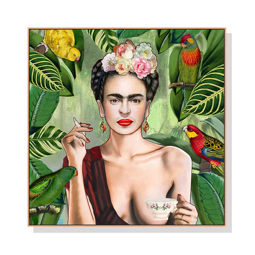50cmx50cm Self Portrait By Frida Kahlo Wood Frame Canvas