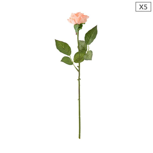 5pcs Artificial Silk Flower Fake Rose Bouquet Table Decor