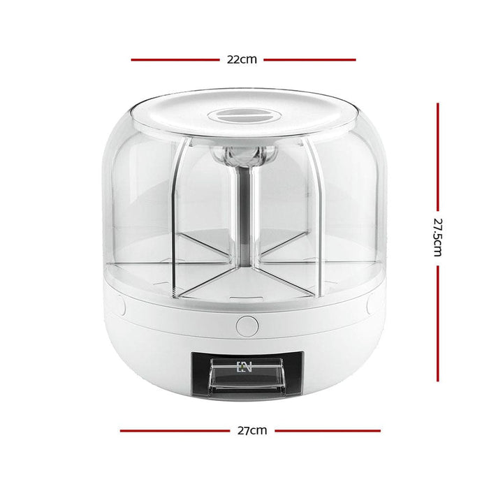 6-in-1 Cereal Dispenser Rotating Grain Container 10kg Rice