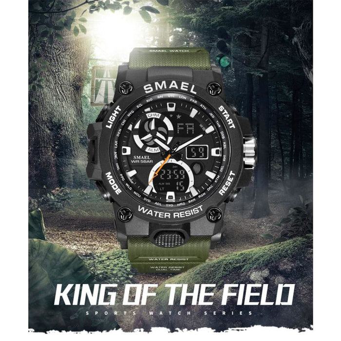 6 in 1 Men’s 50m Waterproof Dual Time Digital Sport Wrist