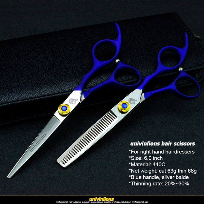 6 Inch Blue Professional Thinning & Cutting Scissors