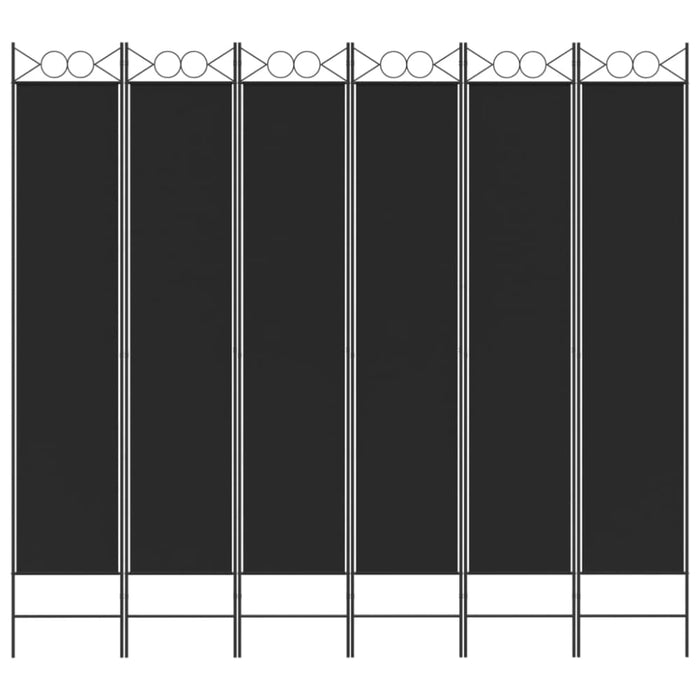 6-panel Room Divider Black 240x220 Cm Fabric Tpboii