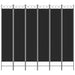 6-panel Room Divider Black 240x220 Cm Fabric Tpboii