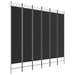 6-panel Room Divider Black 240x220 Cm Fabric Tpboii