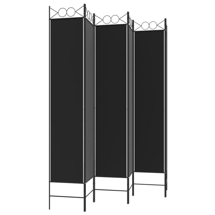 6-panel Room Divider Black 240x220 Cm Fabric Tpboii