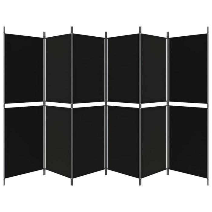 6-panel Room Divider Black 300x180 Cm Fabric Tpbxxp