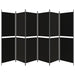 6-panel Room Divider Black 300x180 Cm Fabric Tpbxxp