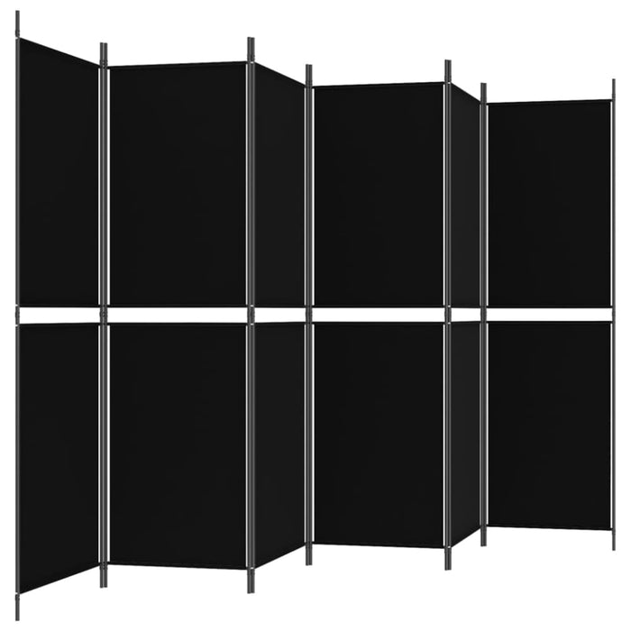 6-panel Room Divider Black 300x180 Cm Fabric Tpbxxp