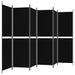 6-panel Room Divider Black 300x180 Cm Fabric Tpbxxp