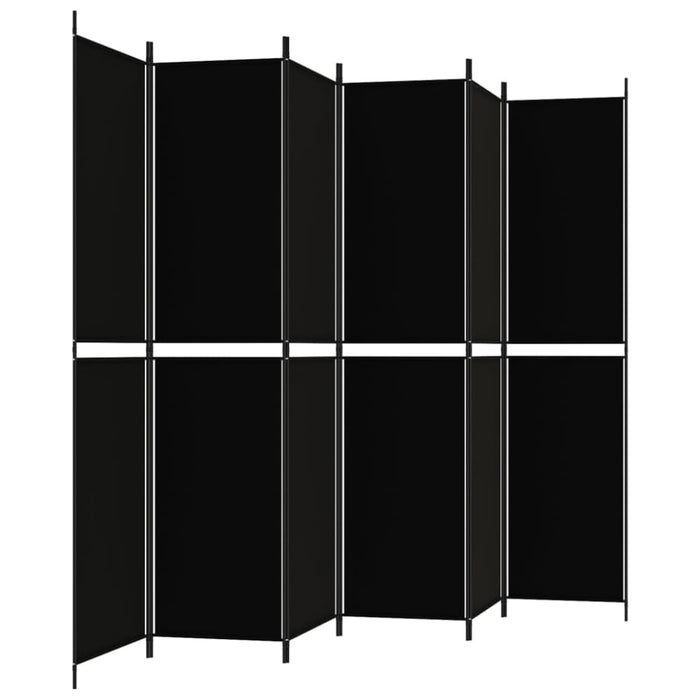 6-panel Room Divider Black 300x220 Cm Fabric Tpbxpi