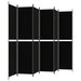 6-panel Room Divider Black 300x220 Cm Fabric Tpbxpi