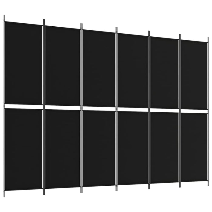 6-panel Room Divider Black 300x220 Cm Fabric Tpbxpi