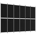 6-panel Room Divider Black 300x220 Cm Fabric Tpbxpi