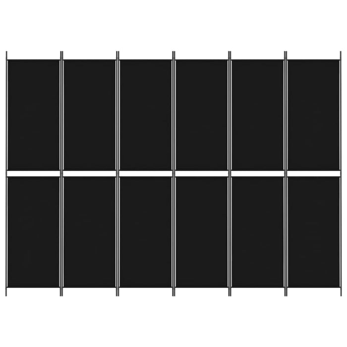 6-panel Room Divider Black 300x220 Cm Fabric Tpbxpi