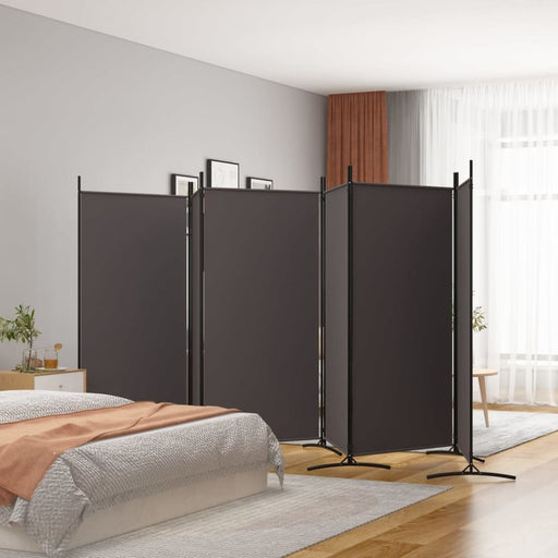 6-panel Room Divider Brown 520x180 Cm Fabric Tpbxio