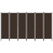 6 Panel Room Divider Brown Gl39