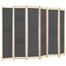 6 Panel Room Divider Grey Fabric Gl1081