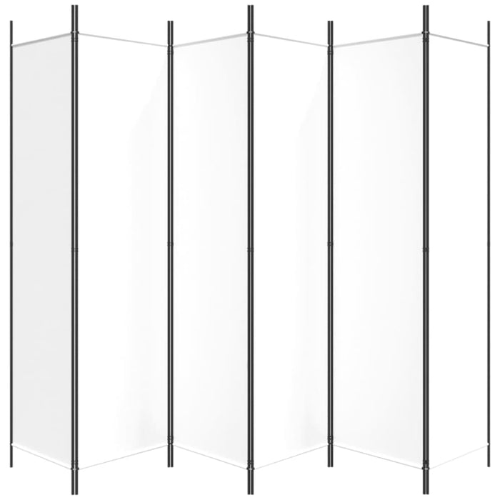 6 - panel Room Divider White 300x200 Cm Fabric Tpbokb