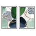 60cmx90cm Abstract Green and Navy 2 Sets Black Frame Canvas