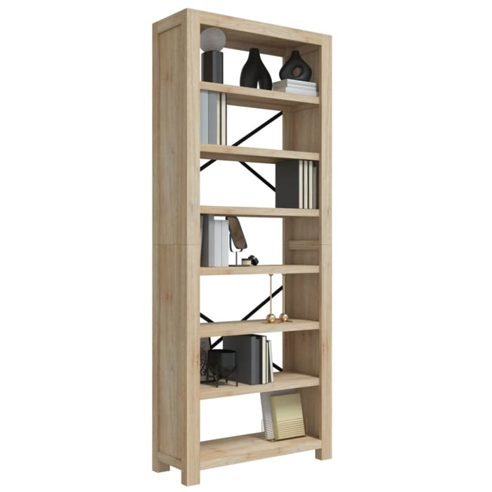 7-tier Bookcase 80x30x200 Cm Solid Wood Acacia Tapbnx