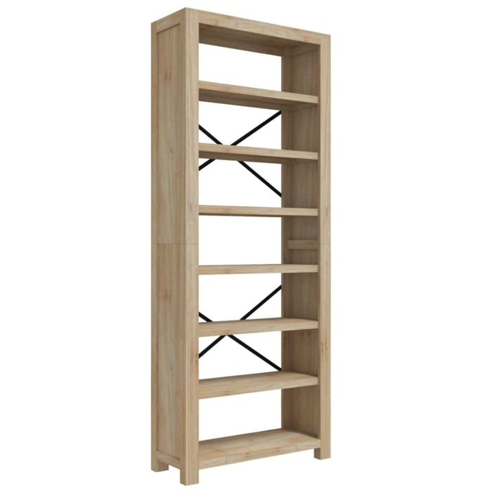 7-tier Bookcase 80x30x200 Cm Solid Wood Acacia Tapbnx