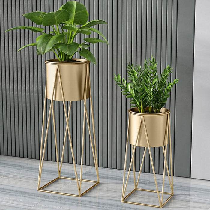 2x 70cm Gold Metal Plant Stand With Flower Pot Holder Corner