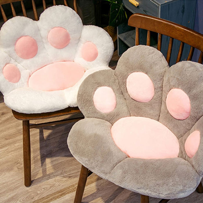2x 70cm Grey Paw Shape Cushion Warm Lazy Sofa Decorative