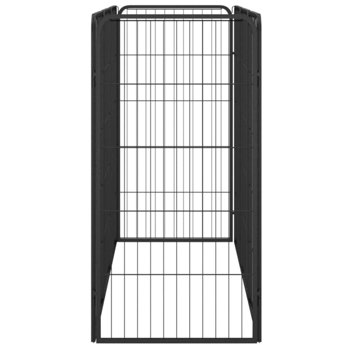 8 - panel Dog Playpen Black 50x100 Cm Powder - coated Steel