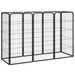 8-panel Dog Playpen Black 50x100 Cm Powder-coated Steel